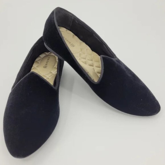 Birdies The Heron Black Velvet Loafer Slip On Shoes Classic Elegant Size 7 - Picture 1 of 1